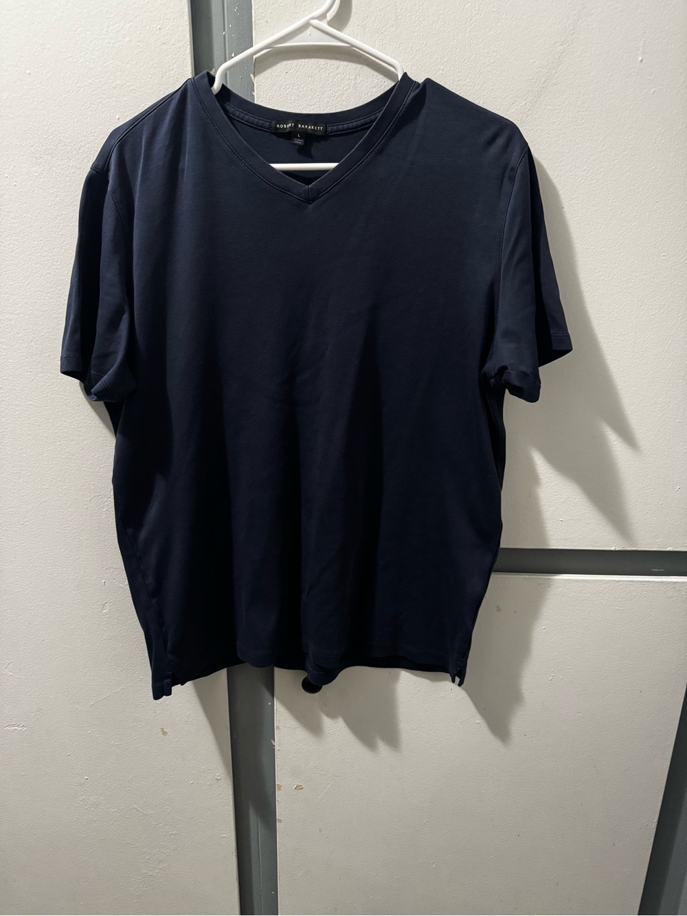 Robert Barakeet Men's V-Neck Short Sleeve Shirt - Navy